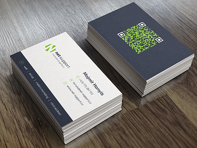Net-support.cz business cards business business card business cards card cards clean green net support qr qr code simple