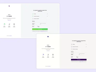 Twisto/Zip: Checkout Themes bank card cart chart checkout divide ecommerce finance form installments pay in 3 pay in 4 payment psp repayments slice split themes web