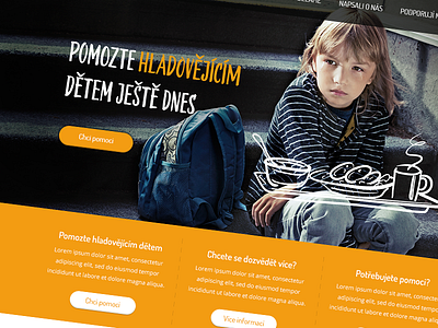 Lunches for children | Obědy pro děti charitable charity children flat orange web web design webdesign website