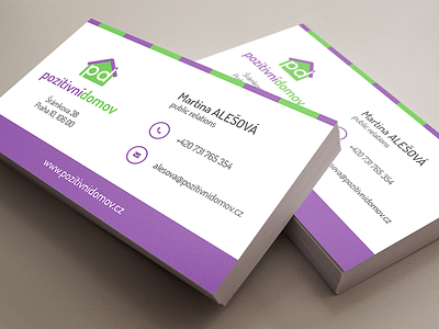 Business Cards - PD business cards cards clean flat green logo logotype nice simple violet white