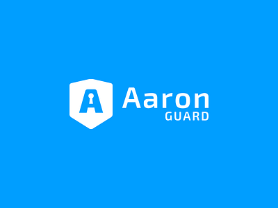 AaronGuard - logo agency blue flat guard keyhole locker logo security shield simple
