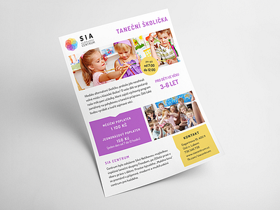 SIA | NURSERY SCHOOL FLYER a4 a5 clean dance fitness flat flyer kindergarten nursery photo print school