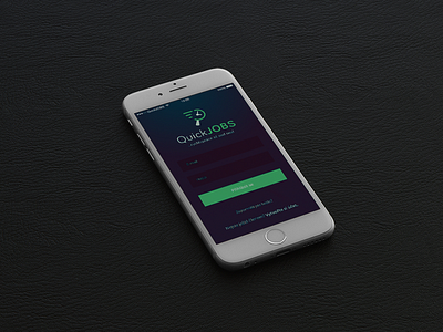 QuickJOBS [WIP] app invitation ios iphone jobs login mobile registration screen sign simple