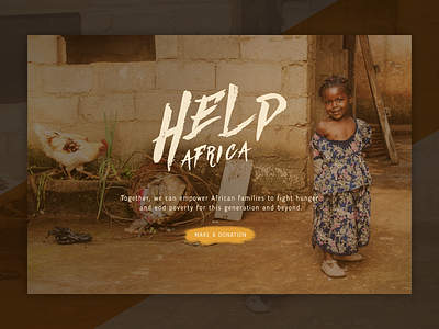 Landing Page - Daily UI 003 africa charity child clean daily donation flat landing photo trend ui