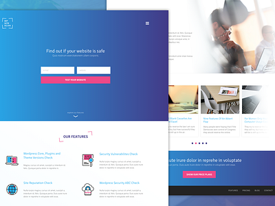 WPSiteScan - Homepage about us blog features flat gradient icons landing newsletter site template web wordpress