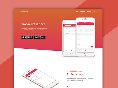 STRELTO - Landing page app clean flat iphone landing mobile ui web website