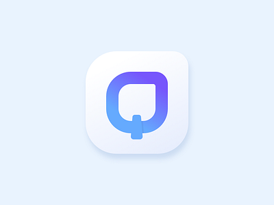 New logo concept android app blue gradient icon invitation ios logo phone purple q