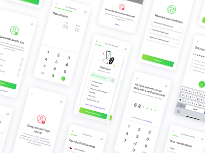 Sign Up Process app bank date features finance fintech flow form ios log mobile modal password pricing progress registration sign signup steps verification