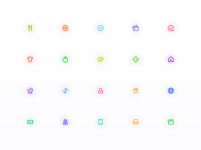 Category Icons bank banking card categories category circles colorful finance food icons icons set iconset outline stroke