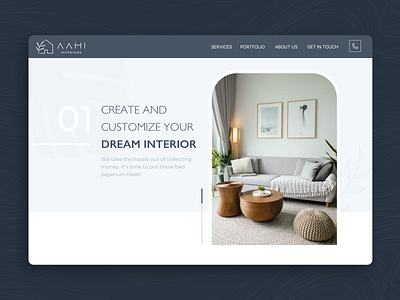 Aahi Interiors - Interior Design Studio Landing Page