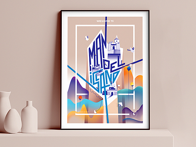 WELCOME TO MANOEL ISLAND - Illustrated Poster bird buoy charity fort magic malta map poster typography valletta