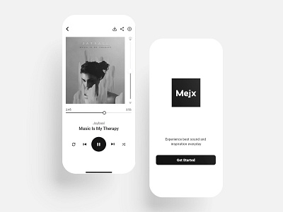 Mejx Music App app app design application design minimalism music portfolio ui ui design uidesign ux ux design uxdesign