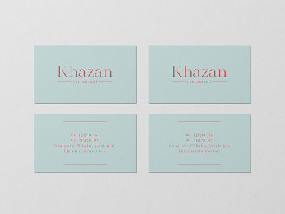 Khazan Restaurant Business card 2020 brand brand design brand identity branding business businesscard design logo minimalism portfolio restaurant typography vector