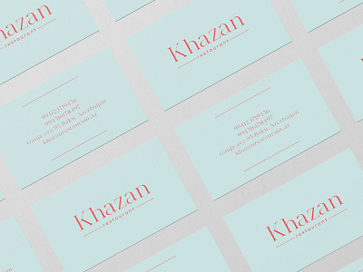 Khazan Restaurant Business card 2020 brand brand design brand identity branding branding design business card businesscard design logo logo design minimalism portfolio restaurant typography vector