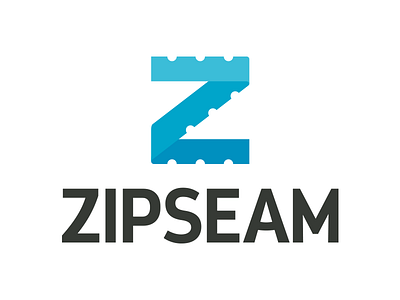 Zipseam Logo blue clean font logo modern ruler sleek symbol tailor tape measure z