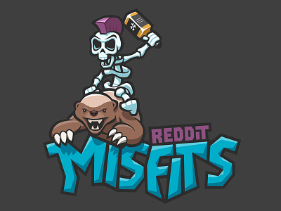 Reddit Misfits - Clash of Clans logo black clash of clans honey badger logo mohawk punk purple skeleton teal typography whiskey