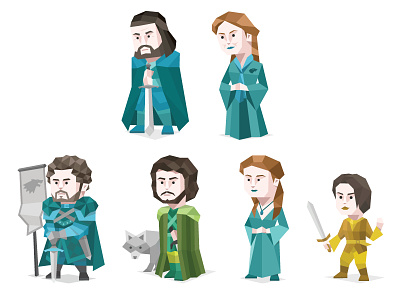 Game Of Thrones House Stark cartoon character famous game of thrones geometric origami person personality type stark typology