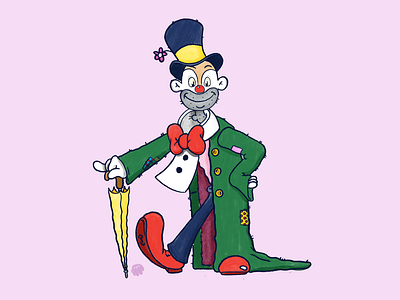Clownin' Around cartoon clown color digital art illustration phx retro