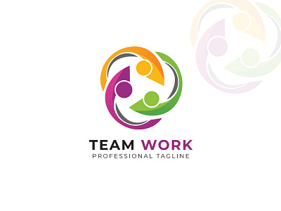 Team Work Logo blue computer electronic fore color green media mobile data modern red tech technology yellowit community