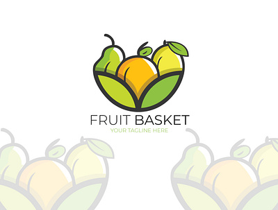 Fruit Basket 3d logo agency bar beauty branding creative green health icon illustration leaf logo