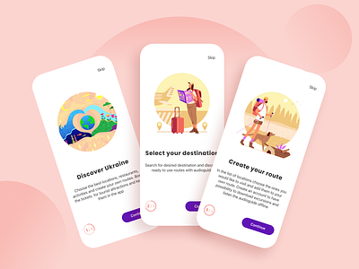 Travel mobile app for IOS design illustrations ios mobile mobile app onboarding ui ux