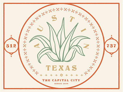 Agave 512 agave austin capital illustration mezcal pattern southwest texas vector western