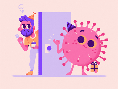 Corona Birthday birthday character character design corona coronavirus cute icon illustration monster vector vector art virus