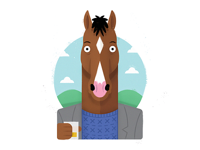 BoJack Horseman bojack horseman hollywood horse illustration netflix portrait tv vector whiskey