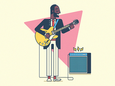 Guitar amp electric guitar illustration jazz music vector