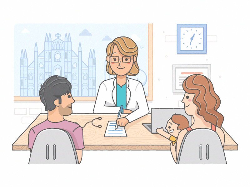 Doctor's Appointment doctor family illustration medic trip vector