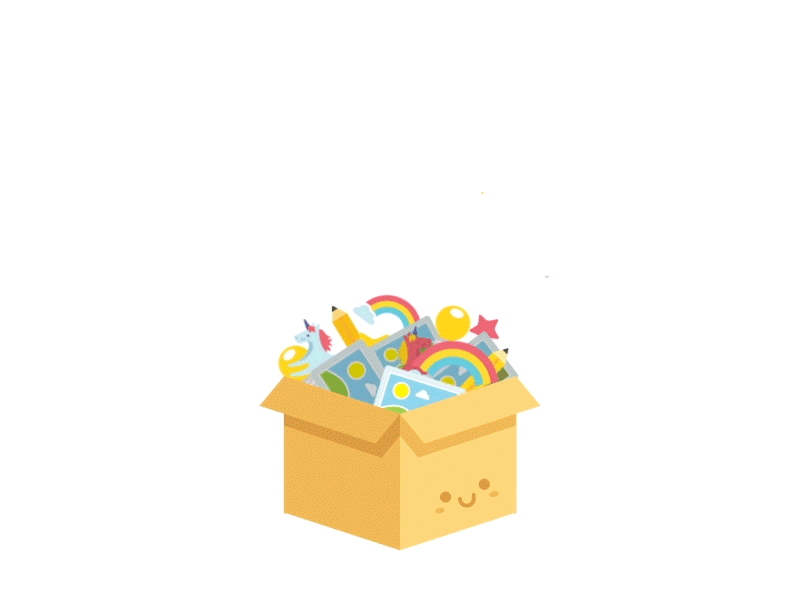 Box's ready! animation app box cute illustration marvel rainbow unicorn