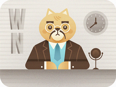 Cat Broadcast broadcast cat illustration news retro vector