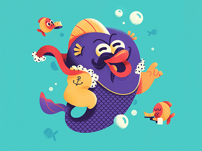 Gill the Fishman 2d character character design concept fish illustration king photoshop sea underwater vector vector art
