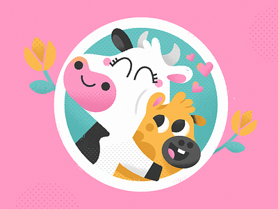 Cows, cows, cows (1/3) character design cow cute friends icon illustration lettering photoshop picture sticker typography vector vector art