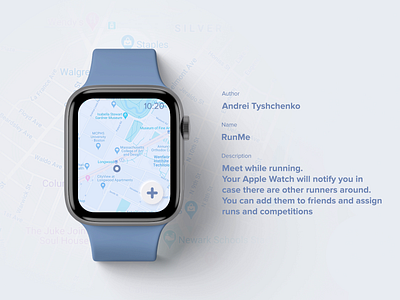 RunMe android android app animation app app design apple watch apple watch 5 apple watch design design interaction ios ios app ios design map run runner running social network ui deisgn