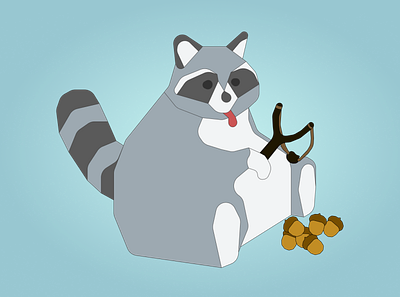 Bully Raccoon acorn design dribbbleweeklywarmup illustration raccoon vector