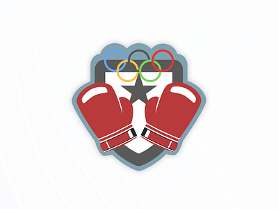 Boxing Badge badge boxing dribbbleweeklywarmup figma olympic games warmup week 77