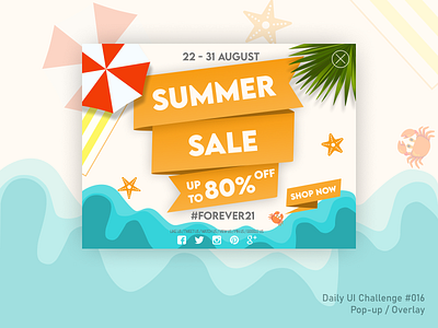 Daily UI #016 | Pop-up / Overlay 016 adv advert daily ui daily ui 016 dailyui discount event figma graphic design illustration promo promotion sale summer