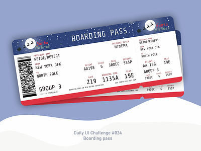 Daily UI #024 | Boarding pass 024 airlines boarding pass christmas daily ui dailyui24 design figma santa ticket ux ui
