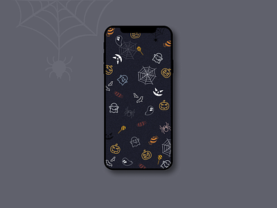 Halloween wallpaper dribbbleweeklywarmup figma ghost halloween iphone 13 pumpkin spider wallpaper