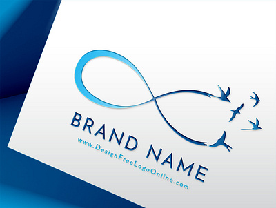 Blue Infinity logo design birds logo blue logo infinity logo logo design logo maker