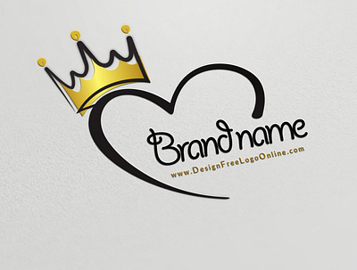 Hand drawn heart logo with a crown image crown logo heart logo kids logos logo maker love logo