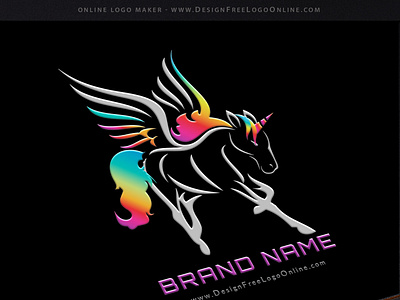 Design A Unicorn Logo Online business logo graphic design illustration logo design logo design template logo maker logotipo pegasus logo unicorn logo