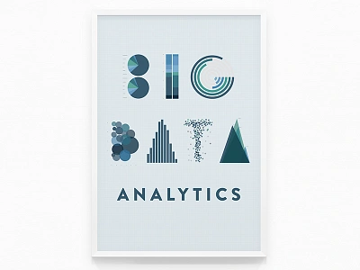 Big Data Analytics Poster big data charts data data visualizations graphs illustration logo poster