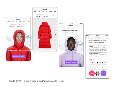 DailyUi 012 e-commerce shop/pangaia mobile version daily 100 challenge dailyui dailyuichallenge e commerce ui ux