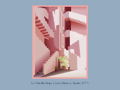 La Muralla Roja. Ricardo Bofill architecture figma illustration vector