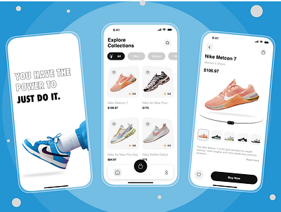 Shoes App🔥 branding concept design e commerce marketplace mobile nike shoe shoe store store ui ui design uiux