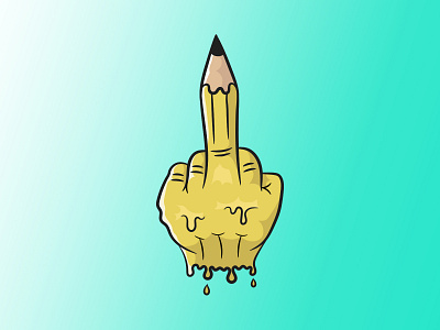 pencil middle finger art branding clean design flat graphic graphic design hand icon illustration illustrator lettering logo logodesign logotype minimal