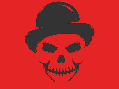 Bowler Hat Skull art branding clean design flat graphic graphic design icon illustration illustrator logo logodesign minimal