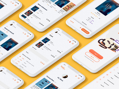 Bookstore concept app app books bookstore cart design figma graphicdesign mobile mobileapp search